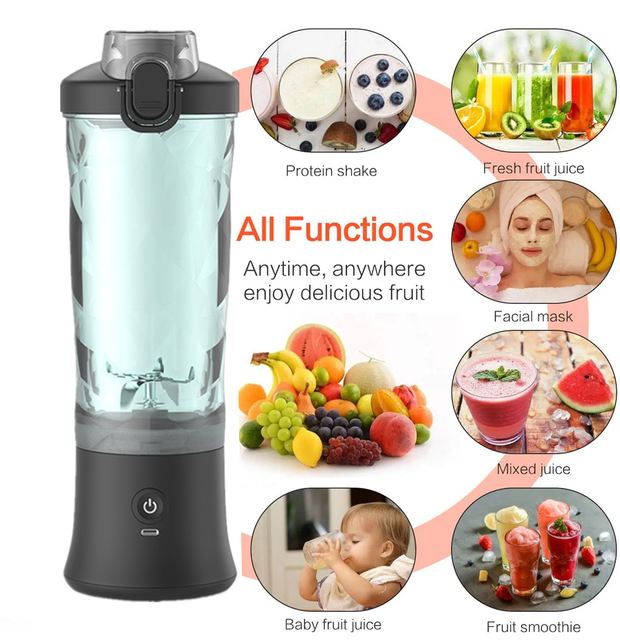 Customizable USB Rechargeable Portable Outdoor Household Electric Blender Plastic Material Blender for Bottle Electric