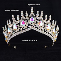 Diadème de mariage en cristal de luxe, vente chaude, couronne plaquée or pour femmes, pour anniversaire, concours de beauté ou bal de promo, princesse