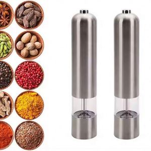 MHK66 Moulin à sel et à poivre électrique automatique à commande manuelle, écologique, en acier inoxydable, alimenté par piles - Product Image 2