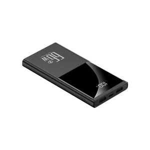 66W 듀얼 USB 포트 전원 은행 휴대용 슈퍼 충전 PD22.5W 20000Mah 전원 은행 추가 배터리 팩 Type-C와 전원 충전기