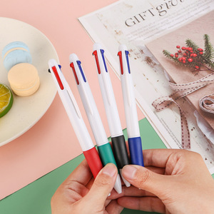 <span class=keywords><strong>Stylo</strong></span> bille multicolores 4-en-1 très économique en plastique, personnalisable, promotionnel, rétractable à poussoir - Product Image 3