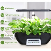Système de culture hydroponique intelligent pour herbes aromatiques d'intérieur avec capteur électronique numérique, pot de culture de cuisine en plastique ABS pour 17 plantes à poser au sol à la maison