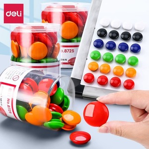Deli Magnetic Whiteboard Pins 30mm 48pcs Bucket Mixed Color Office Use - Product Image 1