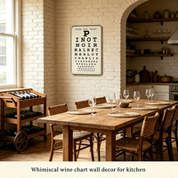 Plaque Murale Métallique Vintage 'Tableau des Yeux du Sommelier', Affiche Rétro de Test de Vision des Variétés de Vin, Décoration Murale pour Bar, Cuisine, Club de Vin