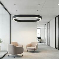 Lámpara Colgante Acústica LED Ovalada Curva Moderna de Fieltro PET Naranja Terracota sin Costuras para Oficina o Salón en Tonos Tierra