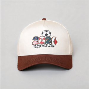 Topi Baseball Desain Baru 2026 Dua Warna, Souvenir untuk Penggemar Sepak Bola, Penutup Kepala Berkualitas Tinggi, Topi Custom dengan Cetakan Bendera USA, Kanada, Meksiko - Product Image 3