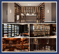 Armoire à vin contemporaine à façade en verre Porte-bouteilles mural moderne Présentoir à vin en métal fermé en verre pour salle à manger