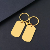 Grosir Gantungan Kunci Dog Tag Magnet - Gantungan Kunci Pasangan Stainless Steel Kosong untuk Diukir, Hadiah Liburan