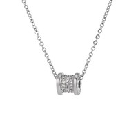 Nouveau collier en acier titane plaqué or 18 carats coloré, finition émaillée, zircon 3A incrusté, pendentif à glissière, cadeau pour femmes
