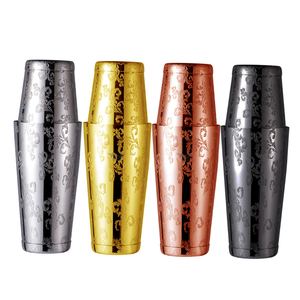 Coctelera Boston de Acero Inoxidable 304 de 550ML+750ML con Patrón Grabado Personalizado, para Mezclar Cócteles, Martini y Vino - Product Image 6