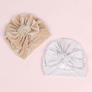 Gorro de Bebé Indio para Niños Europeos y Americanos, de 0 a 6 Meses, de Algodón Transpirable, Suave y Cálido, con Estampado de Lazo Grande - Product Image 3