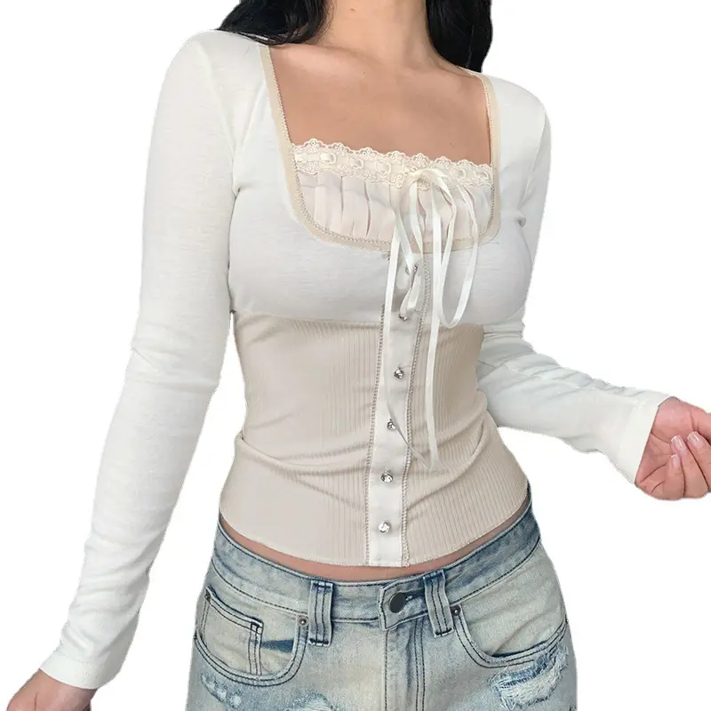 long sleeve lace top