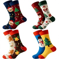 Chaussettes en coton unisexe populaires pour les fêtes de fin d'année, 200N, anti-transpiration, toutes saisons, à aiguille unique, taille unique, pour hommes et femmes