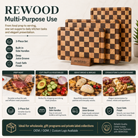 Planche à découper en bois d'acacia et de bambou en gros, planche de cuisine en bois avec emballage personnalisé pour supermarchés et fournisseurs de cadeaux