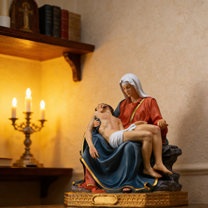 Statuette religieuse chrétienne de la Vierge Marie tenant Jésus, en résine peinte à la main, style classique haut de gamme, cadeau d'affaires, ornements de classe supérieure - Product Image 5