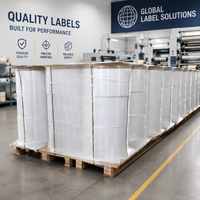 Rouleau géant d'étiquettes thermiques directes personnalisées de 330 mm de large, 70 g/m², 75 g/m², en papier adhésif, matière première pour étiquettes thermiques géantes