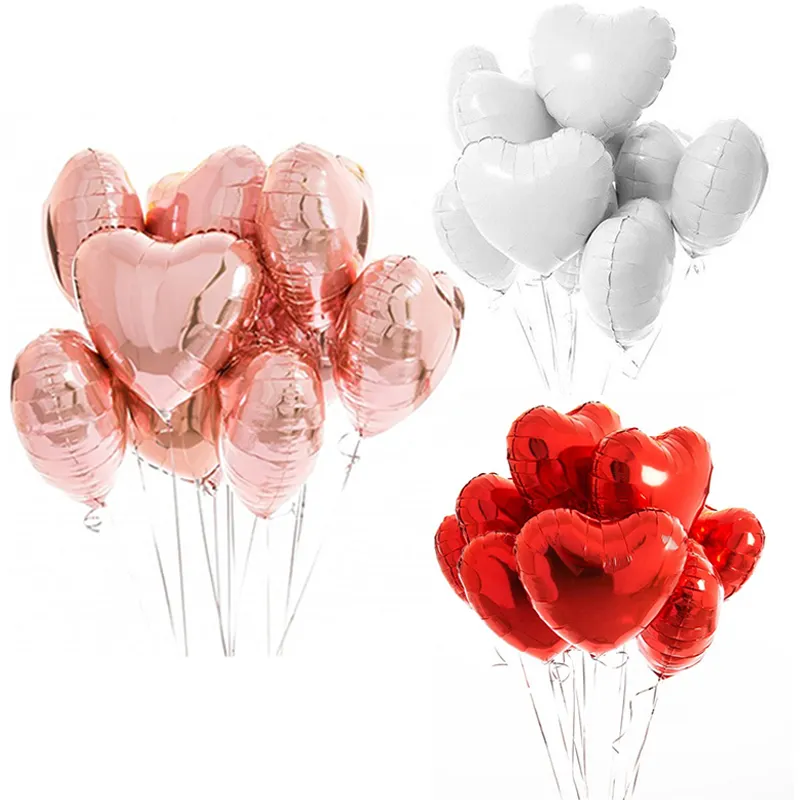 10 шт мульти Роза Золотое сердце воздушный шарик из фольги в Форме Конфетти латексные шары для дня рождения Декорации для вечеринок
