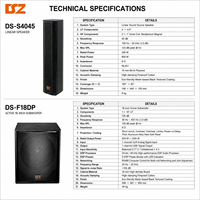 Subwoofer actif DSZ 1300W de 15 pouces, haut-parleur colonne en contreplaqué de bouleau 3x6 pouces pour auditoriums, hôtels, théâtres et salles de concert