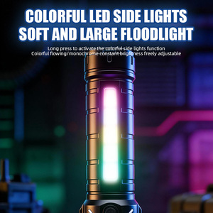 FX-900 Zoom Flashlight <b>LED</b> <b>Rechargeable</b> Waterproof Outdoor Portable USB Side <b>Light</b> Long Shot - Product Image 3