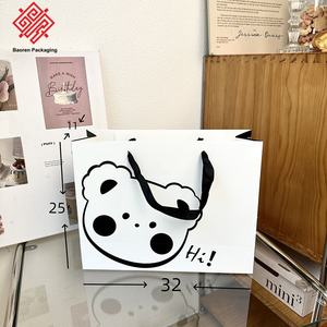 Bolsa de Regalo de Papel Blanco de Gran Capacidad con Diseño de Oso Estilo Ins, Precio Económico, para Cumpleaños, Venta al por Mayor Baoren - Product Image 5