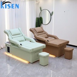 Kisen Pedicure Chair Salon Sofa Head Spa Shampoo Electric Bed Led <b>Light</b> Design Foot <b>Bath</b> Sink Customized Global Export - Product Image 1