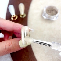 Bâtonnets applicateurs en nylon JIY OEM pour nail art, pinceaux réutilisables pour poudre chromée, outil de manucure avec virole sertie pour vernis gel