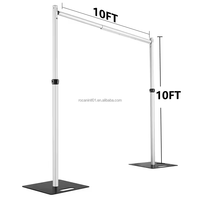 Support de drapé en aluminium à double barre transversale réglable pour fond de scène de mariage, salon professionnel, stand de rideau