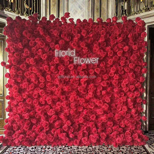 L70 Best-seller Soie Faux Rose Lilas Floral Mat Roll up Cloth Purple Flower Wall Backdrop for Wedding Stage Party Event Decor - Product Image 5