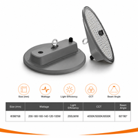 100-200W 3CCT 60/90 °   Garantie de 7 ans, 200 lm/W, Liteon SMD5050, lentille en PC, IP66, IK08, éclairage LED UFO industriel pour entrepôt, éclairage LED haute luminosité