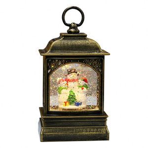 1L Plastic Warm White LED <b>Battery</b> Operated Christmas Snow Globe Swirling Glitter Water Lantern Vintage Decor - Product Image 1