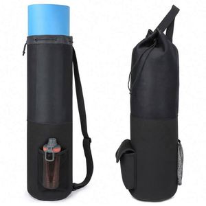 Free Sample Factory Custom Eco Friendly Foldable <b>Yoga</b> <b>Mat</b> Bag Reusable Round Drawstring <b>Carrier</b> Sport Gym Duffel Handle <b>Yoga</b> - Product Image 2