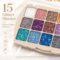 Palette de fards à paupières scintillants étoiles et lune, marque privée, brillance multidimensionnelle, logo sérigraphié