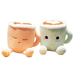 New Design Cute Coffee Latte Stuffed Toy Green Latte Milk Tea Plush Dolls Popular Soft Cappuccino Latte Cup Pillow Doll