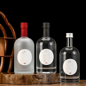 Bouteille en verre vide, écologique, transparente mate, avec bouchon en liège et tampon filtrant, pour Vodka, <span class=keywords><strong>Alcool</strong></span>, Whisky, Liqueur, Brandy, 100ml, 200ml, 375ml, 500ml, 750ml - Product Image 2