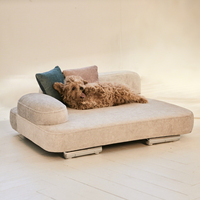 Nido Rectangular Ecológico para Mascotas y Perreras Sofá Cama para Perros Cama Nido de Tela con Embalaje de Cartón con Patas Cromadas