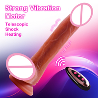 Vibromasseur réaliste télécommandé extensible et vibrant pour femmes, avec fonctions de poussée et de chauffage, jouet sexuel pour adultes