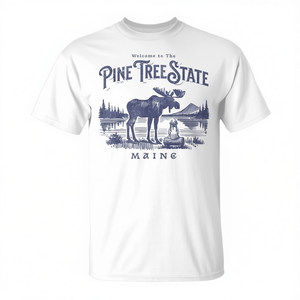 Camiseta gráfica Maine Pine Tree State Moose, unisex, talla mediana para adultos - Product Image 2