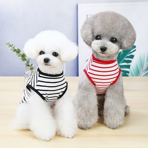 Chaleco sin mangas de algodón a rayas azul y blanco para perros pequeños, ropa transpirable de verano para mascotas - Product Image 3