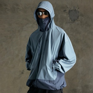 <b>Men</b> Spring <b>Lightweight</b> Quick Dry Anorak Zip up Safari Windbreaker Masked Outdoor Hiking Hooded <b>Jackets</b> Coats - Product Image 1