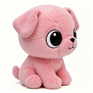 Peluche chien rose doux personnalisée, coussin en peluche chien rose dodu - Product Image 1
