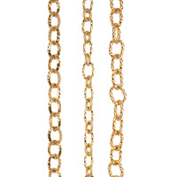 Chaîne à maillons ovales torsadés |   Chaîne en acier inoxydable plaqué or 18K PVD texturée pour la fabrication de bijoux DIY