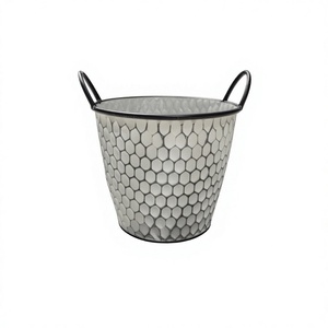 Rustic galvanized tub planter White patina Handmade outdoor <b>large</b> planter Galvanized pot for <b>plants</b> - Product Image 3