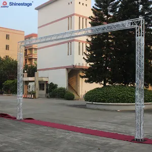 Tiang penopang teleskopik kustom latar belakang pernikahan Modular Truss Exhibition Booth Truss Stand