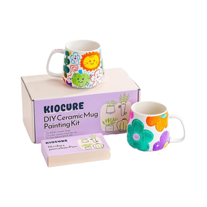 Kiocure-Kit de <span class=keywords><strong>pintura</strong></span> <span class=keywords><strong>para</strong></span> adultos, 2 <span class=keywords><strong>tazas</strong></span> de cerámica, bolígrafos de 12 Colores, apto <span class=keywords><strong>para</strong></span> lavavajillas, regalo de San Valentín - Product Image 1