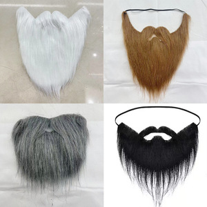 Halloween barba Santa barba capelli lunghi bianchi barba nera buffi baffi finti per costume feste halloween forniture - Product Image 2