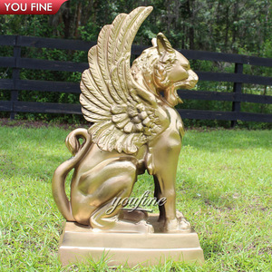 Statua Grande da Esterno in Ottone e Rame, Scultura di Griffone Vianney in Bronzo - Product Image 4