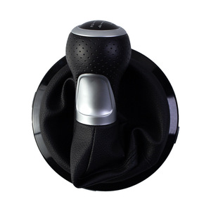 Poignée de levier de vitesses Volkswagen, anneau argenté, 5 vitesses, cuir, accessoire intérieur ergonomique - Product Image 4