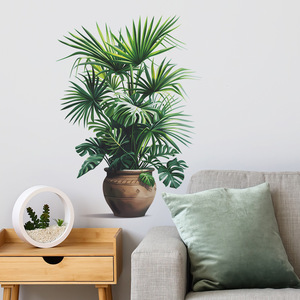 Vinilo Decorativo <span class=keywords><strong>de</strong></span> Pared con Diseño <span class=keywords><strong>de</strong></span> Planta Verde en Maceta 3D Realista Personalizado, Adhesivos <span class=keywords><strong>de</strong></span> Pared <span class=keywords><strong>para</strong></span> Decoración <span class=keywords><strong>de</strong></span> Sala <span class=keywords><strong>de</strong></span> Estar, Dormitorio y Puerta - Product Image 1