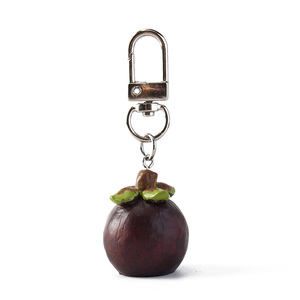 Porte-clés mignon 3D mangue-tête en plastique, pendentif fruit tropical, breloque de sac, imprimé UV, vente en gros, logo personnalisé, tendance - Product Image 3