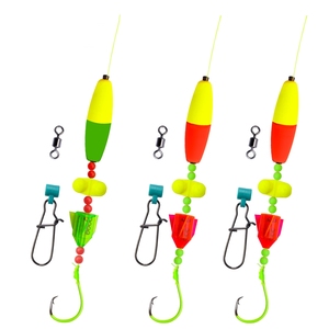 FTK Montages flottants pour poisson-chat avec sonnette, queue longue, tailles 6-0/8-0/10-0, 18-22cm, pour <span class=keywords><strong>la</strong></span> pêche en bateau en mer - Product Image 1